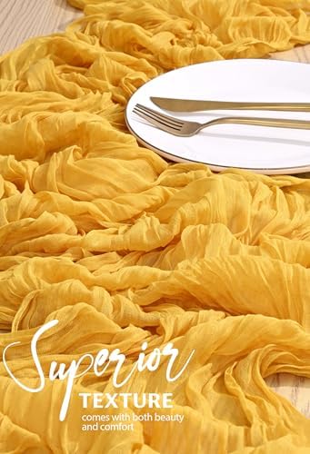 30 Pack Cheesecloth Table Runner 10FT Gold Table Runner Boho Gauze Cheese Cloth Table Runners Long Rustic Sheer Table Decorations for Wedding Party Baby Bridal Shower Birthday Holiday Home - Image 4