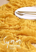 18 Pack Cheesecloth Table Runner 10FT Gold Table Runner Boho Gauze Cheese Cloth Table Runners Long Rustic Sheer Table Decorations for Wedding Party Baby Bridal Shower Birthday Holiday Home - Image 4