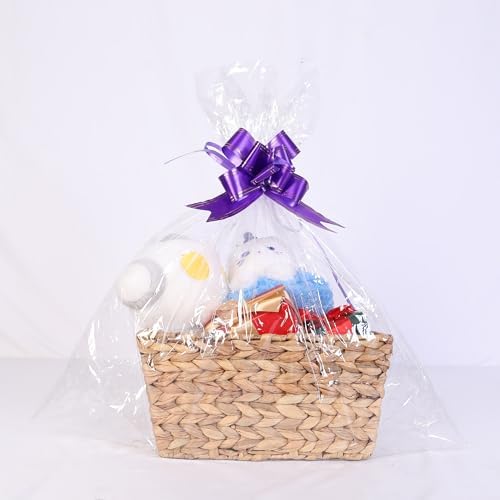 Gift Baskets Empty to Fill, Woven Storage Basket for Baby Shower, Empty Gift Basket with Gift Bag & Ribbon, Nursery Organizer Bin, Natural Color - Image 5