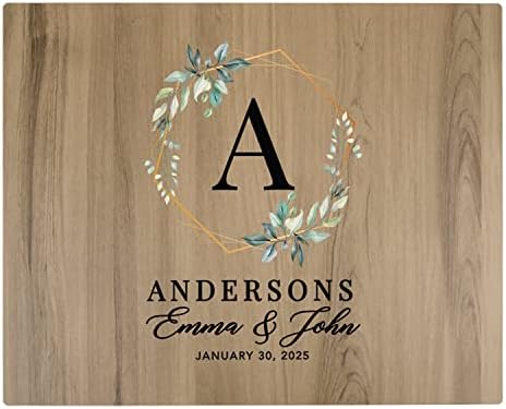 Andaz Press Large Wooden Welcome Sign for Wedding Rustic Welcome Sign 16" x 20" Custom Names & Date Geometric Greenery Fall Wedding Signage English Oak MDF Wood Finish Reception Indoor Outdoor Sign by AndazPress