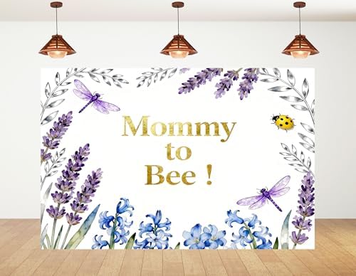 8x6ft Mommy to Bee Backdrop Floral Design Baby Shower Party Wildflower Bouquet Honeycomb Gender Reveal Photography Background Party Banner Decorations Photo Studio Props by Unknown
