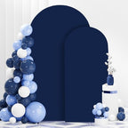 FANPROMS Arch Cover Set of 2 Navy Blue Arch Backdrop Cover 6 7.2FT Spandex Arch Stand Covers for Arches Stand Arched Covers Stretchy Backdrop Fabric Covering for Wedding Party Decoration Supplies - Image 2