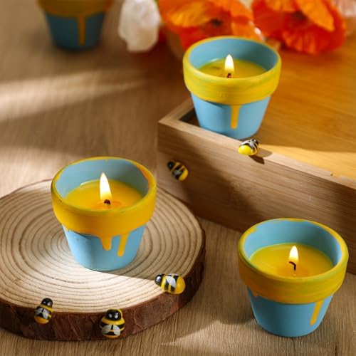 Conelist 48 Sets Bee Themed Candle Set for Baby Shower Party Favors Cute Honey Jar Candle with Thank You Tags Organza Bags Baby Shower Gifts for Guest Gender Reveal Party Decoration Gifts (Blue) - Image 6