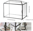 Wedding Glass Card Box with Slot and Lock, 10.2 x 6 x 8 Inch, Small Black Geometric Cards Holder for Birthdays Party Reception, Wishing Well - Slot Length 6.3'' (Glass Box Only) - Image 4