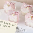 ACITHGL 30 Sets Small Bubble Candle Wedding Candles Favors for Guests Bulk Bridal Shower Favors Candles with Stylish Ribbons Thank You Cards Gifts (Shimmering Pink) - Image 3