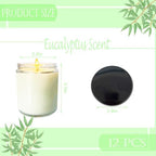 12 Pcs 8 Oz Bulk White Soy Candles,Eucalyptus Scented Candles Set,Bulk Aromatherapy Candle,Great Stress Relieving Scented Candle for Girls as a Gift for Birthdays, Weddings and More! - Image 2