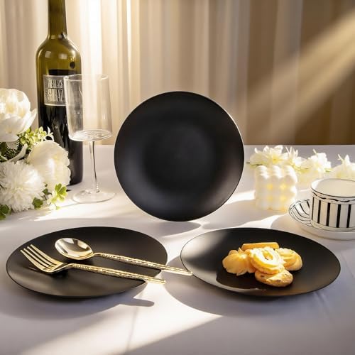 EjonirInjonir 80pcs Heavy-Duty Black Dessert Plates for Party 7.5 Inch - Image 3