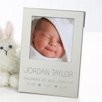 Personalization Universe Baby Birth Information Engraved Silver Picture Frame - Image 2