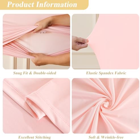 Square Backdrop Arch Cover Pink 6.6FT x 6.6FT Square Arch Backdrop Covers Stretchy Spandex Fitted Square Backdrop Cover for Birthday Party Wedding Ceremony Banquet Decoration - Image 6