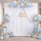 40ft×10ft Wrinkle Free White Backdrop Curtain for Parties, 8 Panels Polyester Photo Backdrop Drapes Back Drop Cloth Draping Fabric for Weddings Birthday Photography Background Baby Shower - Image 4
