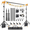 BEIYANG 8.5 x 10 FT Photo Backdrop Stand Kit, Adjustable Background Holder Support System Kit with Carrying Bag, for Photography Video Stutio, Parties Decoration, Advertising Display by BEIYANG