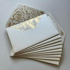 20 Pearl Ivory Envelope with Gold Foil Floral Liner for 5*7 inch Invitation - Image 3