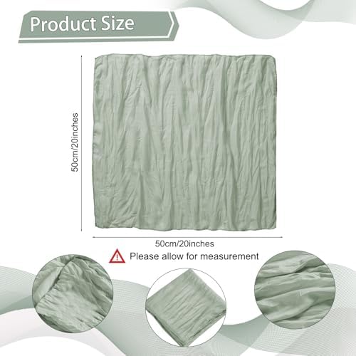 LZY 120 Pack Gauze Cheesecloth Napkins 20x20 Inch Dinner Cloth Napkins, Soft Boho Table Napkins Rustic Wrinkled Cheese Cloth Napkins Bulk for Wedding Party Baby Shower Event Decor (Sage Green) - Image 2