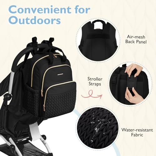 mommore Diaper Bag Backpack, Large Travel Baby Bag for Daily Essentials - Image 5
