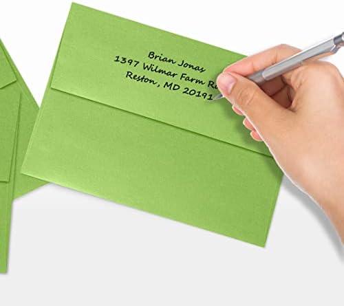 LUXPaper A7 Invitation Envelopes | Peel & Press | 5 1/4" x 7 1/4" | Fairway Metallic | 80lb. Text | 500 Qty - Image 6
