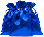 Blue Satin Gift Bags - 6" x 9" Jewelry, Wedding Favor, Baby Shower & Bags - 50 per Pack by Knitial