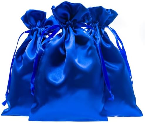 Blue Satin Gift Bags - 6" x 9" Jewelry, Wedding Favor, Baby Shower & Bags - 50 per Pack by Knitial