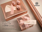 Vitalizart Matte Metallic Pink Wrapping Paper Set 30" Ribbons & Gift Tags - Image 5