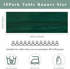 12 Pcs 10FT Emerald Green Cheesecloth Table Runner Gauze Fabric 35 x 120 Inches Long Boho Cheese Cloth Table Runner Rustic Semi Sheer Runner for Wedding Birthday Bridal Shower Party (Emerald Green) - Image 3