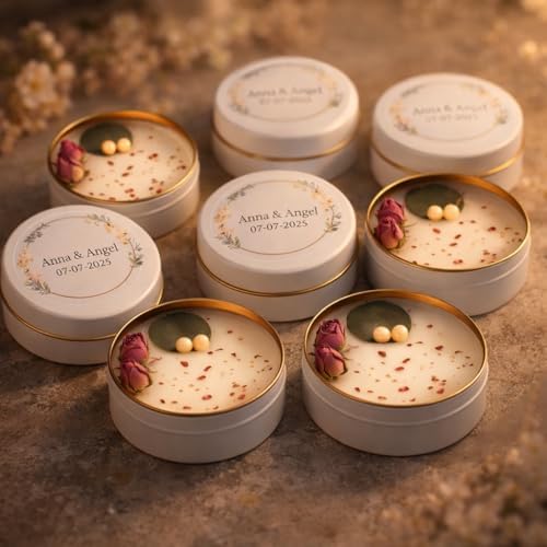 Scented Mixed Flower Candle Favors - Personalized for Weddings, Bridal Showers, Baby Showers, Birthdays, Christmas (10-20-30-40-50-100 PCS in Bulk) - Image 6