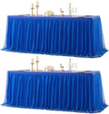 2 Pack 6ft Royal Blue Tulle Tablecloths for Rectangle Tables 6 Foot Rectangular Table Cloth Wrinkle Free Table Cover with Tutu Skirt for Baby Shower Wedding Birthday Party Banquet Buffet Cake by Suppromo