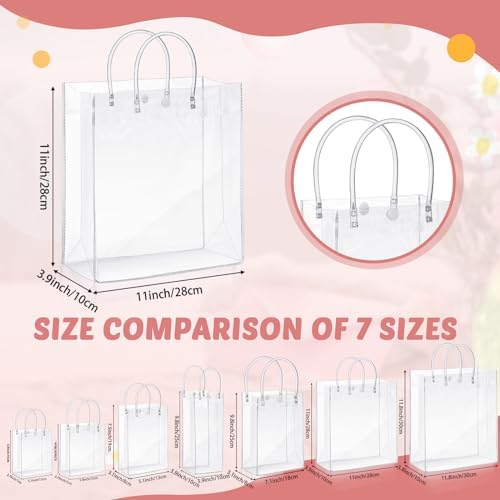 LEIFIDE 50 Pcs Plastic Clear Gift Bags with Handles,11 X 11 X 3.9 Inch - Image 3