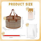 Baskets for Gifts Empty Set of 4, Bamboo Woven Gift Basket with Wrap Bags, Pull Bows, Raffia, Greeting Cards – Gift Basket Making Kit for Birthday, Shower, Housewarming - Image 2