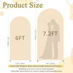 FOTSHARER Beige Wedding Arch Cover 6FT 7.2FT Spandex Fit Arch Covers Stretchy Backdrop Set of 2 Balloon Arch Stand Cover Chiara Arched Backdrop Cover for Baby Shower Birthday Party Decorations - Image 3