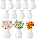 12 Pieces 3.5 Inch Glass Bud Vase Mini, White by Unknown
