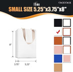 40Pcs 5.25"x3.75"x8" Kraft Paper Bags with Ribbon Handles - Bulk White Paper Gift Bags for Wedding, Party, Retail - Image 3
