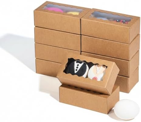 JCXGRVC small treat boxes with window - 100pcs candy box for chocolate by JCXGRVC