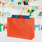 BLEWINDZ 70Pcs Large Paper Bags with Handles, 16x6x12 Inches Orange Paper Shopping Bags for Small Business, Large Kraft Gift Bag Bulk for Grocery Mechandise Retail - Image 6