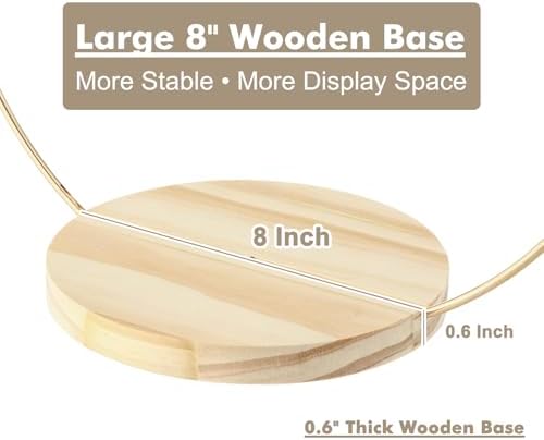 6 Pack Floral Hoop Centerpieces with Stand, 18 Inches Metal Rings for Crafts DIY Centerpieces Table Decoration with 8 Inch Large Wooden Stand Wedding Birthday Baby Shower Party Table Displays - Image 4