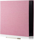 Large Photo Album Self Adhesive 4x6 8x10 10x12 13"x12.6" Scrapbook Album 12.6"x11" Inch 60 Black Sticky Pages Linen Cover Magnetic Photo Album with A Metallic Pen and DIY Stickers(Pink) by HoneyTolly