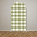 Silly Goose Arch Backdrop Cover Plaids Gingham Stretchy Spandex Arch Stand Cover for Girl Boy 1st Birthday Party Easter Baby Shower Decoration (6FT,Green) - Image 2