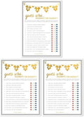 Party Hearty Baby Shower Games, Guess Who Mommy or Daddy - Gold (Pack of 3) by PartyHearty