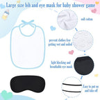 Leinuosen 24 Pcs Baby Shower Blindfold Feeding Game Set Include 6 Plastic Chug Bottles 6 Bib and 12 Eye Mask Blindfold Baby Feeding Bottle Chug Game for Adult Gender Reveal Party Supplies(Blue) - Image 3