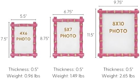 Jaye's Studio Chloe Pink Rectangular Metal Photo Frame, Picture Frame for Home, Bedroom, Home Office - Image 3