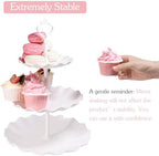 15 PCS Dessert Table Display Set White Cupcake Stand,3 Tiered Tray Stand Cup Cake Tower Holder, Cake Stand Serving Trays Dessert Display Stands for Tea Party Wedding Baby Shower-White - Image 5