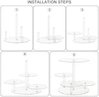 CECOLIC Acrylic Tiered Cake and Cupcake Stand, 4 Tier Dessert Pastry Display Tower Stand for Wedding, Birthday Bar, Graduation, Baby Shower, Afternoon Tea Party Décor - Image 3