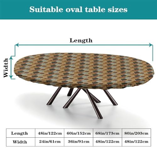 Halloween Please! Pumpkins Fabric Print Oval Table Cloth Waterproof & Stain Resistant Elastic for Dining/Party/Buffet/Wedding Fits for 54" x 76" Oval Table - Image 4
