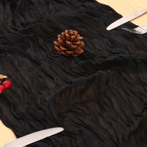 20 Pack Black Cheesecloth Table Runner 120 Inch Boho Wedding Decor - Image 6