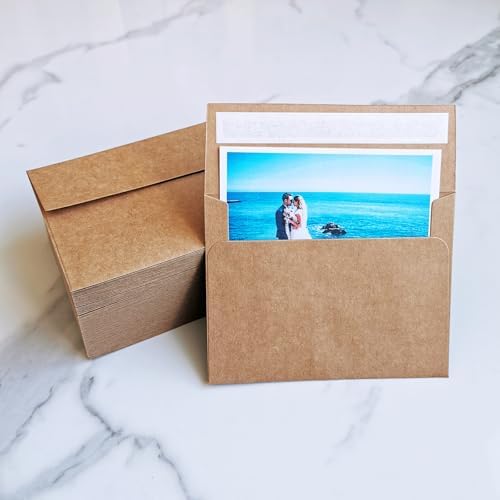 1000 Pcs A2 Invitation Envelopes in Kraft Brown Peel & Press Self Seal 4 3/8 x 5 3/4 Square Flap Envelopes RSVP Return Envelopes 100lb. for Announcement Mailing 4x5 Greeting Cards Photo 1/4 Fold Cards - Image 7