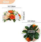 NUPTIO Flower Ball Arrangement Bouquet - 10 Pcs 9.5 inch Diameter Orange Fake Flowers Roses Balls for Centerpieces Tables - Artificial Rose Arrangements for Wedding Centerpiece Table Decorations - Image 5