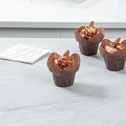 Restaurantware 6 oz Brown Paper Daffodil Baking Cup, 200 Pack - Image 6