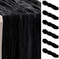 6 Pack Black 35x120 Inch Cheesecloth Table Runner by SuBleer