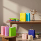 100Pcs Small Paper Gift Bags with Handles 6.3"x3.15"x8.66" Colorful Paper Party Favor Bags with Handles Paper-Gift-Bags Bulk for Birthday Baby Shower Crafts Wedding Party Supplies (10 Colors) - Image 7