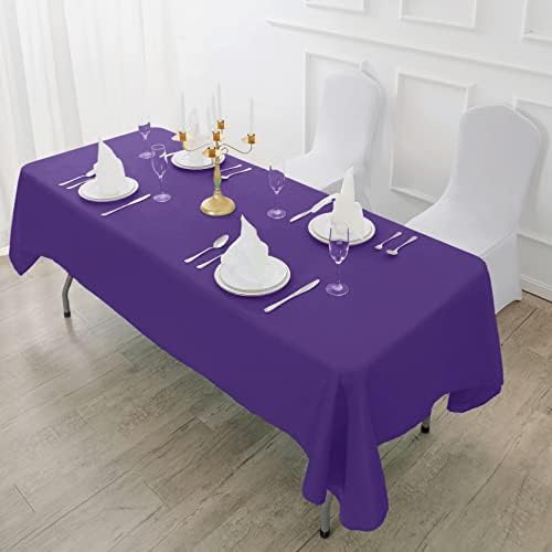 Fokitut 2 Pack Waterproof Rectangle Tablecloth, 60x120 Inch,Stain Resistant and Wrinkle Polyester Table Cloth, Fabric Table Cover for Kitchen Dining, Wedding, Party, Holiday Dinner-Purple - Image 5