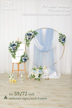 Wedding Welcome Signs Floral(Pack of 2)，Wedding Arch Flowers for Wedding Decorations and Reception Backdrop Decoration (Blue) - Image 5