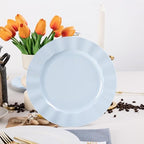72 Pack Blue Plastic Plates, 7" Disposable Wave Edge Dessert Plates - Image 4